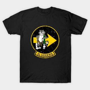 F-14 Tomcat - Sluggers - Yellow Bordered - Grunge Style T-Shirt